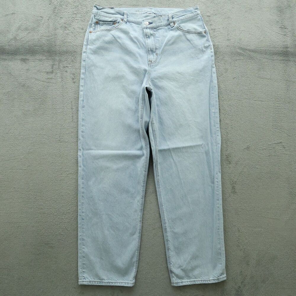 American Eagle Baggy Jeans Women's 16R Highest-Rise Straight Denim 31" Inseam
